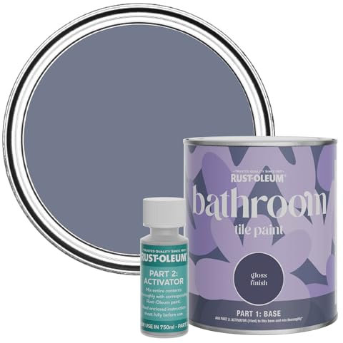 Rust-Oleum Blue Water-Resistant Bathroom Tile Paint In Gloss - Hush 750ml