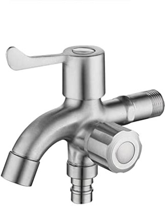 Robinet d'eau extérieur Robinet double robinet Robinet multifonctions Robinet de machine à laver en acier inoxydable Robinet double extérieur for piscines de vadrouille, brossé B (Color : Brushed D)