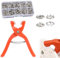 400PCS Five Claw Buckle Tool Set 9.5MM Metal Snap Buttons with Fastener Pliers Tool Kit Convenient Storage Snap Button Fastener Kit with Storage Box Press Studs Kit for Sewing DIY Crafts Clothes