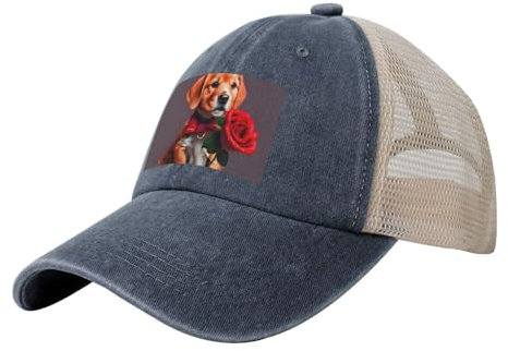 MYGANN Gentleman-Like Dog Unisex verstellbare Mütze aus Netzstoff für Outdoor-Sportarten, Reiseschuhe und Hüte, Zubehör, Schwarz, marineblau, One size