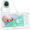 OKAIDI Baby monitor con fotocamera e audio, schermo IPS ultra grande da 6 pollici con batteria da 30 ore, baby monitor da 1000 piedi senza WiFi, visione notturna, conversazione a 2 vie, telecamera