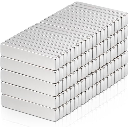 100 Stück Magnete Stark, 20x4x2mm Neodym Magnete Extra Stark, Magneten für Magnettafel, Super Stark Seltenerdmagnete, Magnet Rechteckig für Küchenschrank, Büro, Whiteboard Magnet Magnetplatten