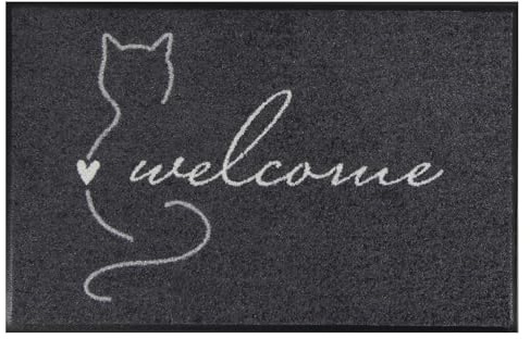 MOCAVI Mat Fußmatte waschbar außen & innen anthrazit 45x70 cm Schuh-Teppich, Schuhe ausziehen, Deko sbereich innen, außen, Matte, Haustür, Stiefelmatte