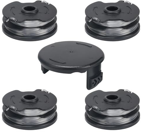 COEWUR 4 Pezzi Bobina a Filo per Tagliabordi Rocchetto Filo Tagliabordi Ø1,6mm Bobina Ricambio Decespugliatore per Parkside PRTA 20-Li A1/B1/B2/C3 PRT 300 A1 PRT 550 A1/A3 (con 1 Tappi)