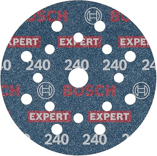 Bosch 1x Disco de lija para láminas EXPERT O780, 125 mm (para Madera dura, Pintura sobre madera, Ø 125 mm, Grano 240, Professional Accesorios Lijadora excéntrica)