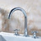 Robinet D'Évier Robinet de Lavabo de Salle Den 3 Trous Deux Poignées Montage Sur Le Pont Mélangeur Froid Et Chaud Cuve Robinet D'Évier Chrome Poli