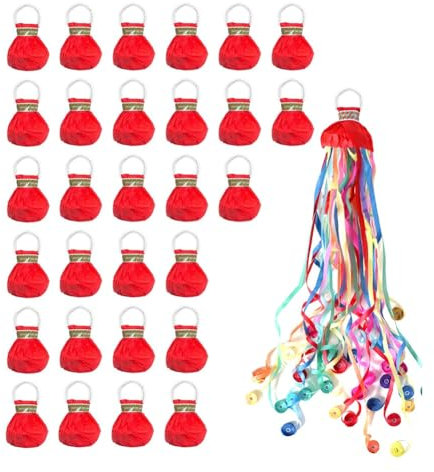Tagtight 30 Pack Luftschlangen Bunt Bombe Luftschlangen zum Werfen Per Hand, Luftschlangen Geburtstag, Konfettikanone Papierknallbonbons Luftschlangen Geburtstag Feiern, Hochzeit, Gastgeschenke