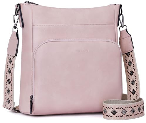 Roulens Umhängetaschen für Damen, Weiches Veganes Leder Mittelgroße Crossbody Bags, Schulterhandtasche mit Reißverschluss Geldbörsenfach auf der Vorderseite
