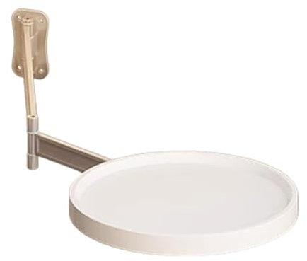 Gcerfby Wand montiert runden Tisch, 180 ° rotierender Wandtisch, Mehrzweckklappschreibtisch, 28x28 cm, einfach zu bedienen, tragbar für die Heimküche am Krankenbett.