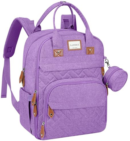 LANDICI Baby-Wickeltasche, großer Wickelrucksack, Wickeltaschen mit Wickelunterlage, Kinderwagengurten und Schnullertasche, multifunktionale Puppenwickeltasche für Mama, Vater, Jungen, Mädchen