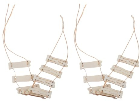 Abaodam 1Set Miniature Wooden Rope Ladder Fairy Garden Decor Craft Accessory for Dollhouse Micro Landscape and Home Decoration Inspires Creativity and Imagination