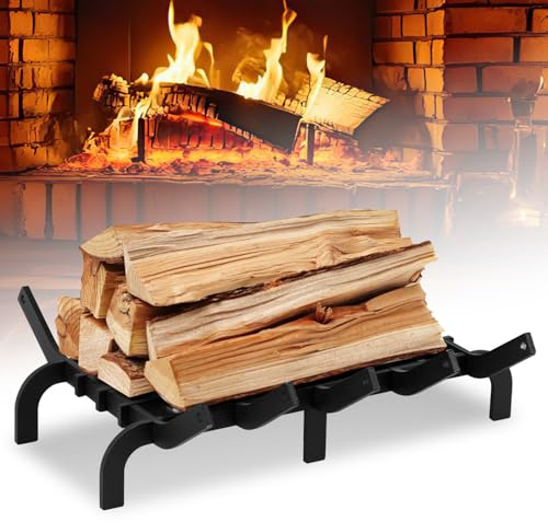 Eikuavons Kaminrost Kaminholzrost Kaminholz Holzregal Feuerrost für Kamin Brennholz Holzrost Feuergitter Kamineinsatz Feuerrost für Innen und Außenbereich, 41 * 32.5 * 12cm