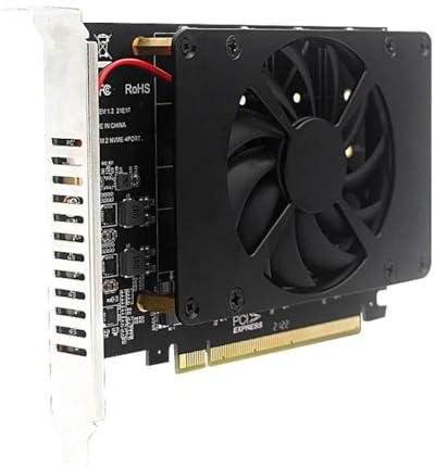 Asyduey NVME PCI-E X16 Splitterkarte 4 X 32 Gbit/S mit Kühlkörper 4 Disk PCIe 4.0 X16 Schalter auf 4 M. 2 Ports Adapter