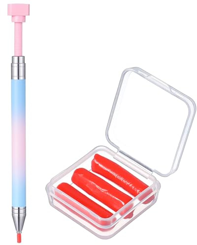 Mabor Diamond Dot Pen, Rhinestone Picker, Diamond Art Wax Pen with Refills | Refillable Rhinestone Pickup Tool for Nail Design and Art Dotting Painting Accessories