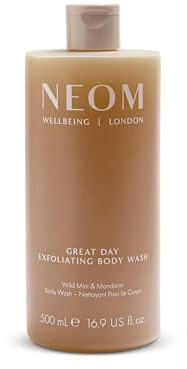 NEOM Great Day*Exfoliating Body Wash, 500ml I Wild Mint & Mandarin I 100% Natural Fragrances and Essential Oils I Orange Peel and Olive Crush gently exfoliate skin I Zingy & Uplifting