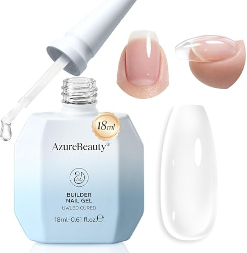 AzureBeauty Aufbaugel für Gelnägel - Klar Builder Gel 7 in 1 - UV Gel zur Nagelverlängerung und Modellage und Strengthener Extension Gel Base Nail Repair Base Coat 18ML