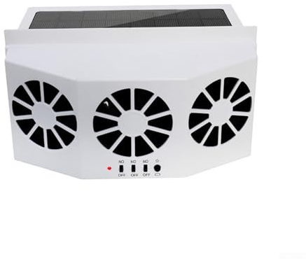 Ventilatore per auto con pannello solare, 24 V, 15 W, circolatore d'aria per raffreddamento interno, riduzione del calore, rimozione tossine, minimizzando lo scarico, nero e bianco, 220 x 65 x 110 mm
