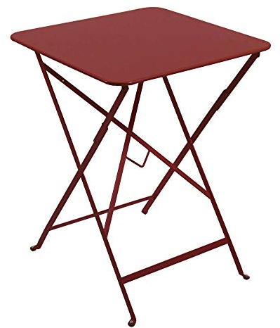 Fermob rechteckiger Stehtisch in der Farbe Chili-Rot, aus der Kollektion Bistro mit den Maßen 57 x 57 cm, 604243