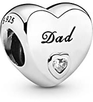 PANDORA Charm Dad-Herz Silber Zirkonia 796458CZ