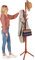 High-Grade Wooden Tree Coat Rack Stand, 6 Hooks - Super Easy Assembly NO Tools Required - 3 Adjustable Sizes Free Standing Coat Stand, Hallway Coat Hanger Hat Stand, for Handbag, Clothes & Accessories