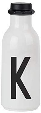 Design Letters Go Gourde 500ml | Bouteille d’eau sans BPA BPS| Reutilisable Gourde étanche pour Le Sport| Tritan Water bottle personnalisé A-Z pour Femme et Homme |Gourde Les Voyage la randonnée blanc