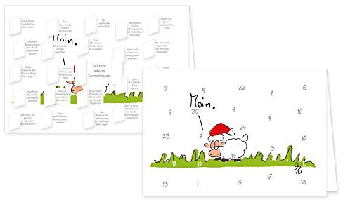 RASW035 - Moin Weihnachten Adventskalender-Doppelkarte - 12,5 x 18,5 cm mit hochwertigem Kuvert