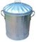 EasyShopping NEW Small Medium Large 15L 30L 40L 45L 60L 90L 110L Litre Metal Galvanised Home Garden Bin Leaves Paper Wood Rubbish Dustbin Made In U. K. (15 Litre)
