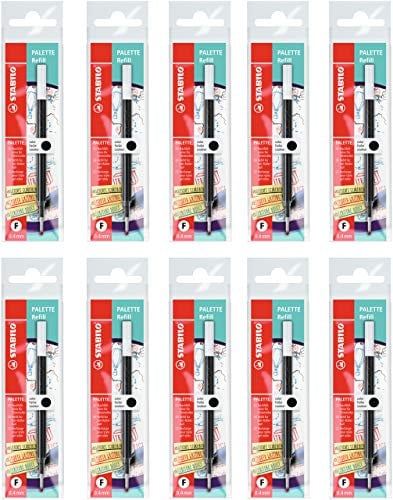 STABILO - Nachfüllpatrone - PALETTE Refill | Strichbreite F (0,4mm), 10er Pack, schwarz