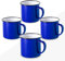 FUN FAN LINE – Set Tasses Vintage, Tasse Retro, Mug Old School, métallique, dans une boîte cadeau (Couleurs varièes) (Bleu, 4 Tasses)