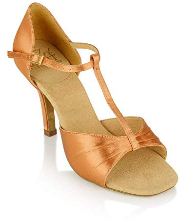 Ray Rose Damen Tanzschuhe H814-X Frost – Light Tan Satin – Medium (Normal) – 3 Zoll (7,5 cm) gerade – Made in UK, Hellbraun, 36.5 EU