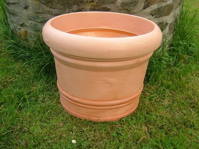 MS-Steinzeug Pflanzkübel 60 cm zylindrisch Kunsstoff Terrakotta Optik