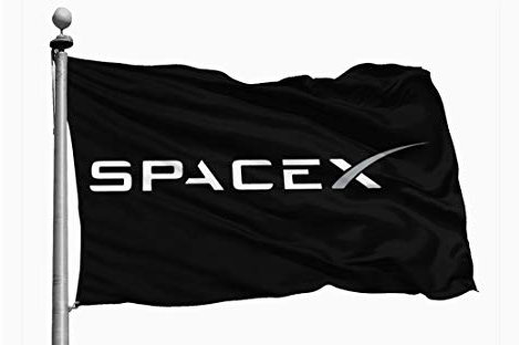 SpaceX 0,9 x 1,5 m schwarzes Flaggen-Logo-Poster Männerhöhle Garage Banner Schild Wandkunst
