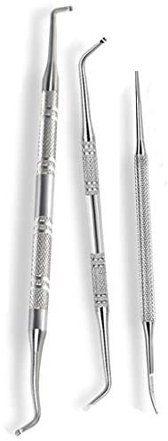 DILISEN 3 Piezas de Lima y levantadores de uñas encarnadas, [Mejorado] Kit de Herramientas de pedicura para Tratamiento de uñas Seguro quirúrgico Profesional Debajo