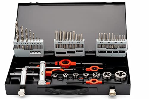 BAER Set di maschietti M3 – M12, HSS, file, utensili per filettatura, set di filettatura, maschio