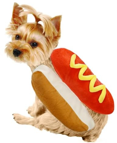 Haustier Hot Dog Kostüm Hamburger Design Hund Kleidung Haustier Halloween Cosplay Outfit Weihnachtsfeier Dress Up für Welpen Kätzchen(S)