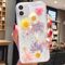 Tybiky iPhone SE 2020 Hülle, iPhone 7/8 Handyhülle Getrocknete Blumen Case Kristall Gel Schutzhülle Blume Bumper Ultradünn Cover Schale Schutzhülle für iPhone 7/8/SE 2020, Rosa Gelb Lila Weiß