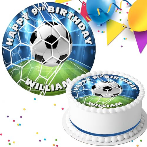Football Birthday Party Personalised 7.5 INCH Edible Icing Cake Topper Decoration SV042
