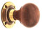 Infinity Decor Pure Ebony Wood Rosewood Door Knobs/Wooden Victorian Mortice Rim Knob/Solid Brass Rose Plate Aged Brass Finish (Rosewood Bun)