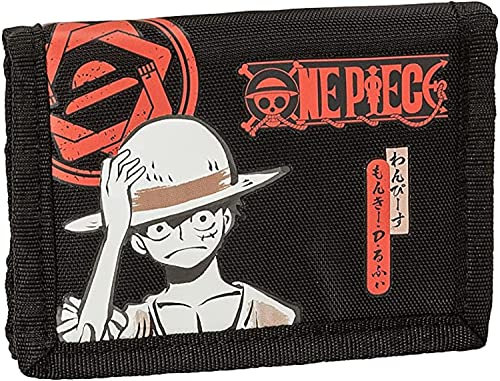 COMIX ANIME, One Piece - Portafoglio e Portamonete 3 Ante - One Piece, Portafoglio Unisex Bambini E Ragazzi, Tasche Porta Carte, Anella Laterale Portachiavi e Porta Monete con Chiusura ZIP
