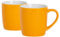 Argon Tableware Coloured Coffee Mugs - Yellow - 350ml - Pack of 2 - Gloss Ceramic Stoneware Tea Mugs Latte Cappuccino Cups Hot Chocolate Cups Colourful Mug Set with Handle