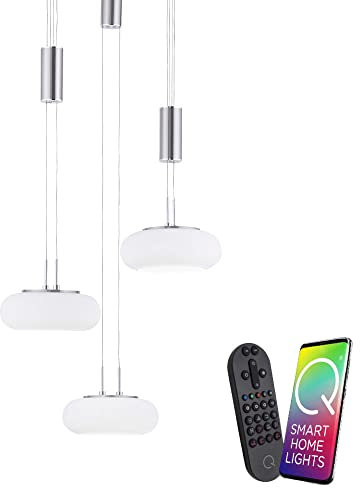Paul Neuhaus Q-ETIENNE 2078-55 LED Pendellampe dimmbar Fernbedienung warmweiß-tageslichtweiß APP Alexa höhenverstellbar