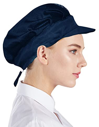 Nanxson 3 uds Gorro de Chef Unisex elástico Gorro de Cocinero de Cocina Gorro de Cocinero de Cocina Servicio de Alimentos Red para el Cabello CF9061