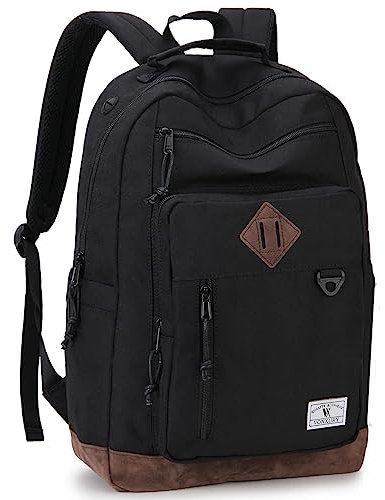 VX VONXURY Laptop Backpack for Men 15.6 inch School Backpack Water Resistant Lightweight Book Backpack Women Teens College Work (Black)