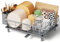LIONONLY Egoutoire Vaisselle Cuisine,Grande Égouttoir Vaisselle avec Plaque de Drainage,Acier Inoxydable Égouttoir Vaisselle avec Porte-Ustensiles et Buse Rotative,Séchoir à Vaisselle Rangement