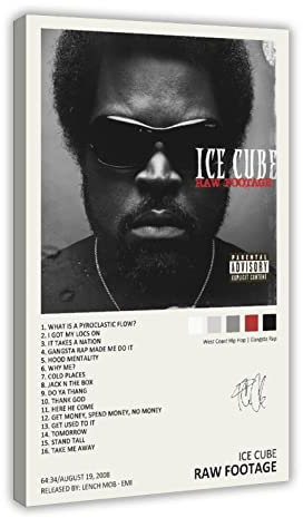 SORECI Raw Footage von Ice Cube Album Cover Leinwand Poster Wandkunst Dekor Druck Bild Gemälde für Wohnzimmer Schlafzimmer Dekoration Rahmenstil 40 x 60 cm