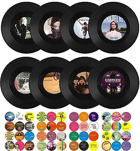 LZYKJGS Vinyl Schallplatte Retro, 8 Stück Schallplatten Dekoration Wand, Rollmusik Partydekoration Schallplatte, für Dekoration von Bars, Café, Zuhause, Party (Zufälliges Muster)