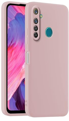 HULLIN Funda de Silicona Colorida para Teléfono, Adecuada para Realme 5 Pro (6.3) - Polvo de Arena
