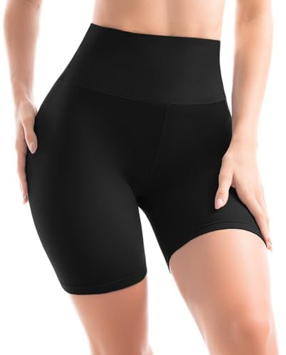 Sanpetix Radlerhose Damen, Kurze Leggings Blickdicht für Damen Schwarz 1 Pack LXL