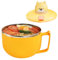 Tuzsocr Ramen Bol avec couvercle - Grand bol à nouilles instantanées - 1200 ml - En acier inoxydable 304 - pour pâtes, bento, déjeuner (Chien)