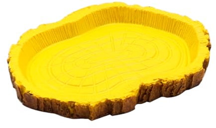 ZONADAH Cuenca de agua para reptiles, cuenco de agua de serpiente, comedero para reptiles, recipiente de cristal de resina, piscina para tortugas, reptiles, geckos, serpientes, lagartos